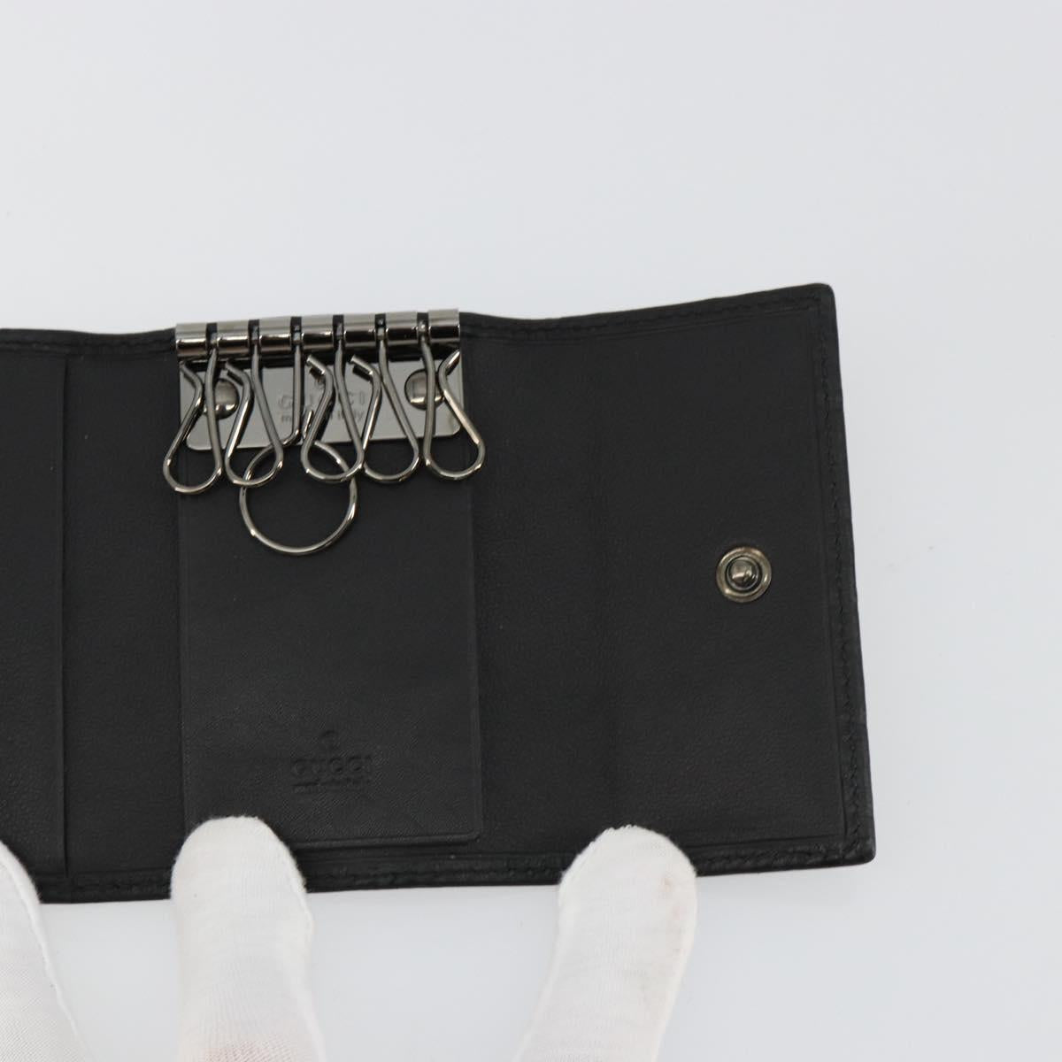 GUCCI Guccissima GG Canvas Key Case Leather Black 237509 Auth am11767V