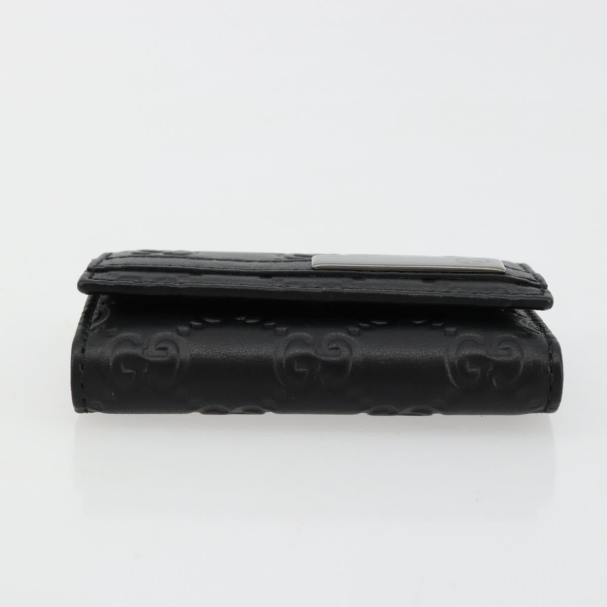 GUCCI Guccissima GG Canvas Key Case Leather Black 237509 Auth am11767V