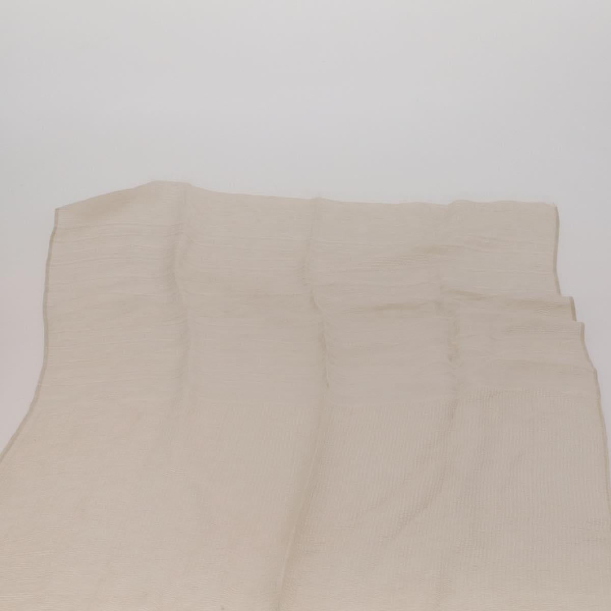 ETRO Ferragamo Stole Silk Wool Linen 2 Set Gray Ivory Auth am11770