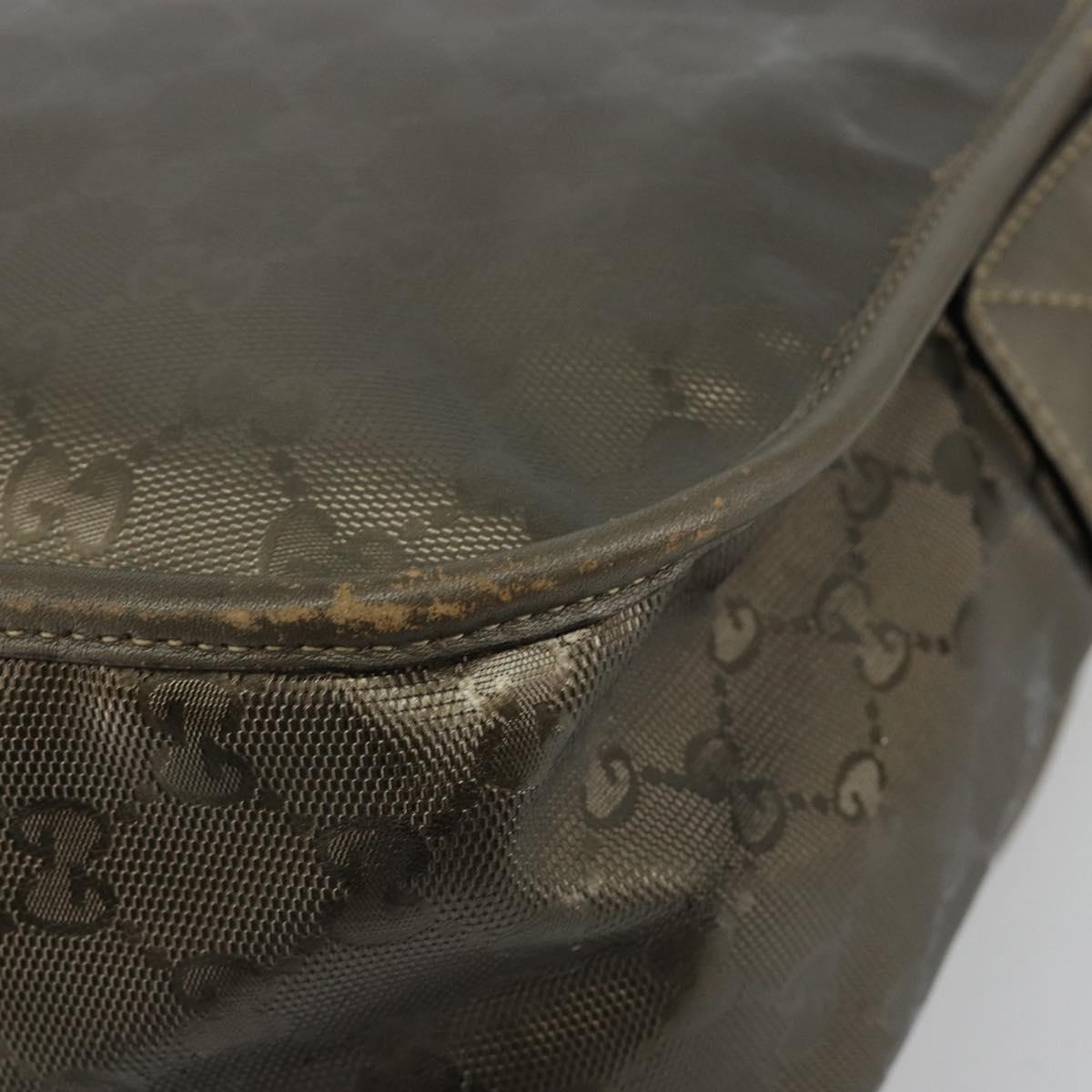 GUCCI GG Implementation Shoulder Bag PVC Gray Silver 201447 Auth am11773A