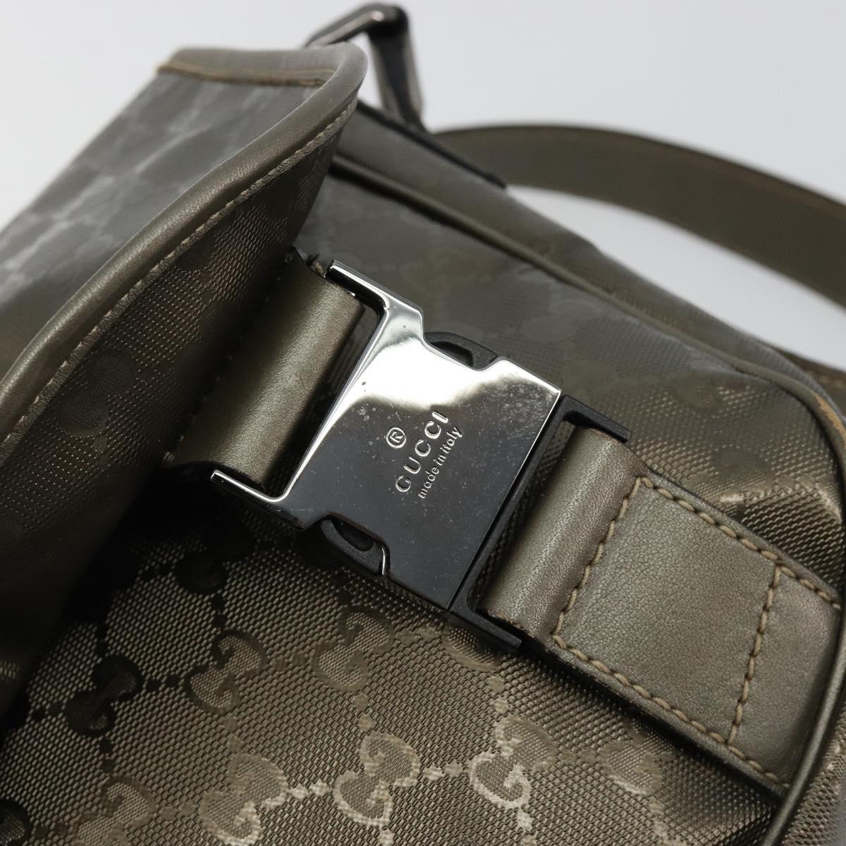 GUCCI GG Implementation Shoulder Bag PVC Gray Silver 201447 Auth am11773A