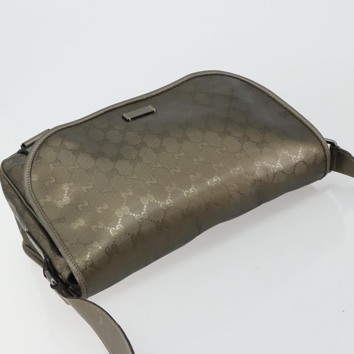 GUCCI GG Implementation Shoulder Bag PVC Gray Silver 201447 Auth am11773A