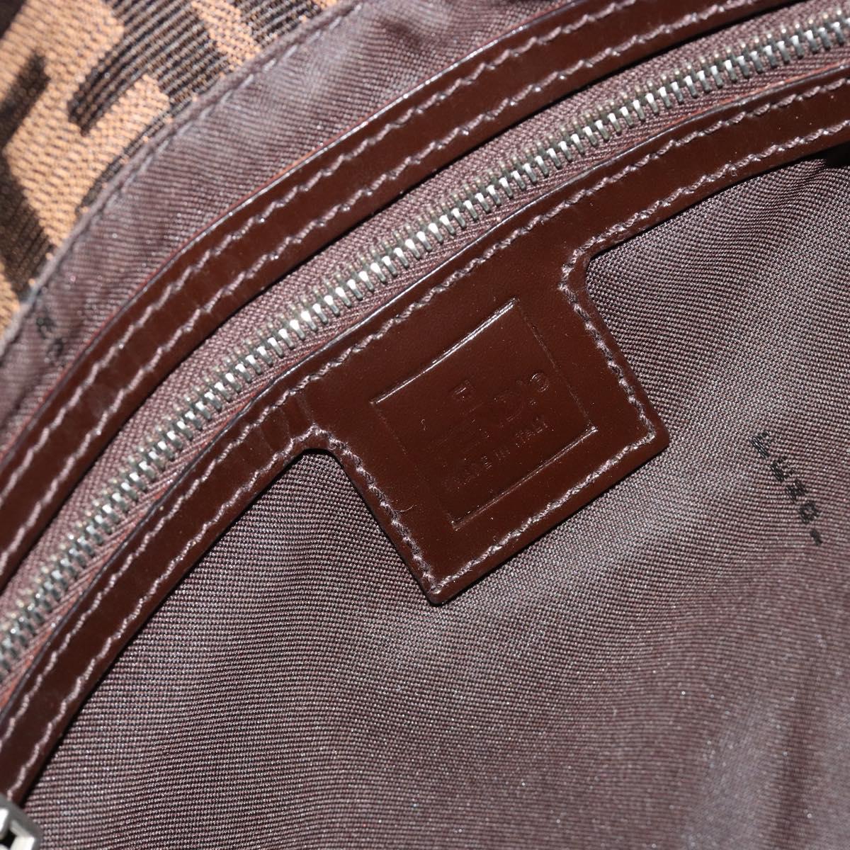 FENDI Zucca Canvas Mamma Baguette Bag Black Brown Silver Auth am11776SAV