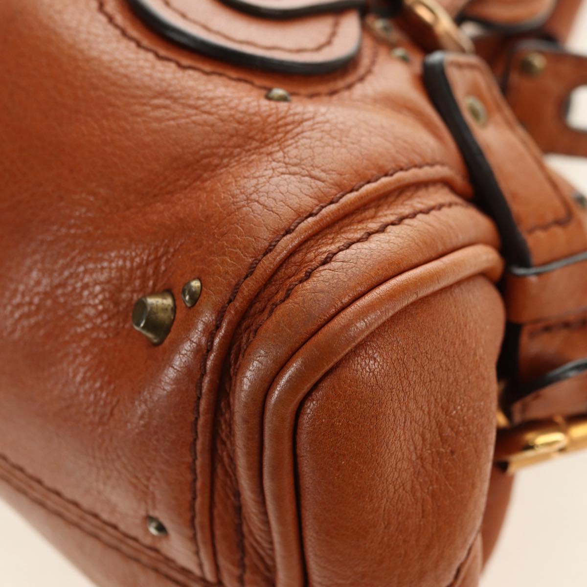 Chloe Paddington Mini Hand Bag Leather Brown Silver gold Auth am11785SAM