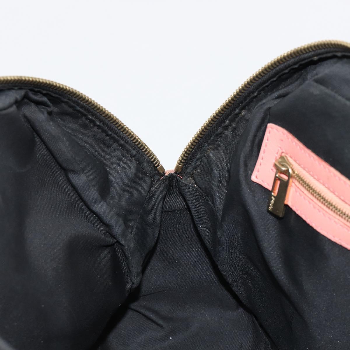 FENDI Zucchino Canvas Hand Bag Black Brown Auth am11787