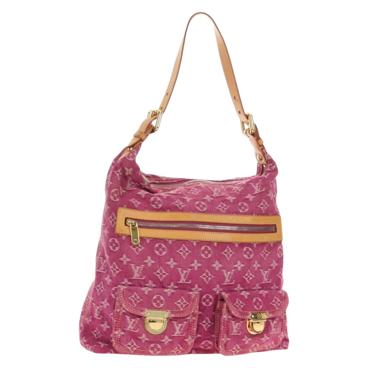 LOUIS VUITTON Monogram Denim Buggy GM Shoulder Bag Pink M95210 Auth am11791SAV