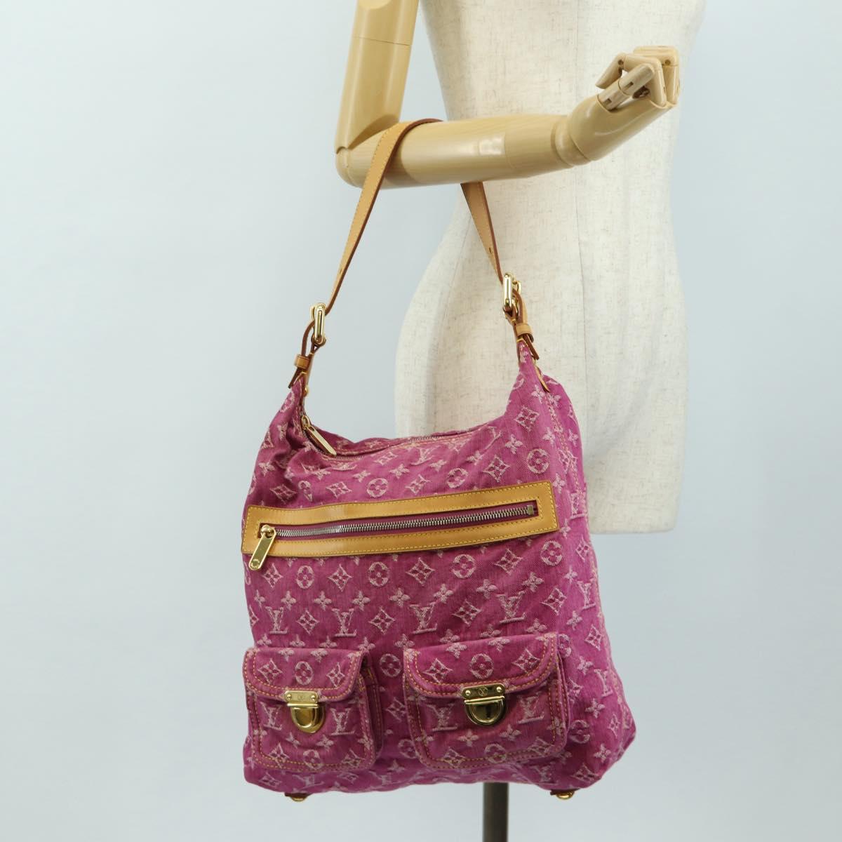 LOUIS VUITTON Monogram Denim Buggy GM Shoulder Bag Pink M95210 Auth am11791SAV