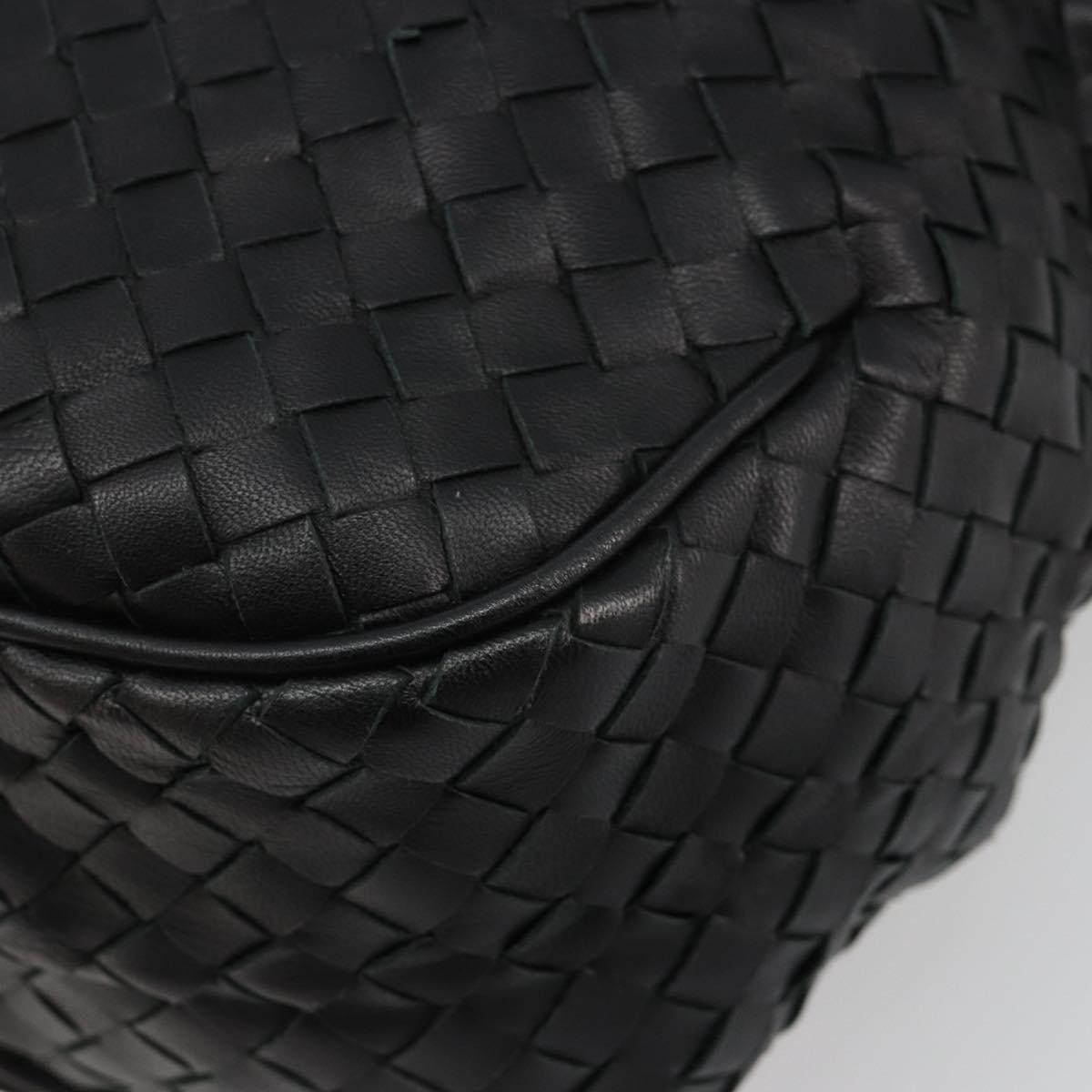 BOTTEGAVENETA INTRECCIATO Shoulder Bag Leather Black 174741 Auth am11794SM