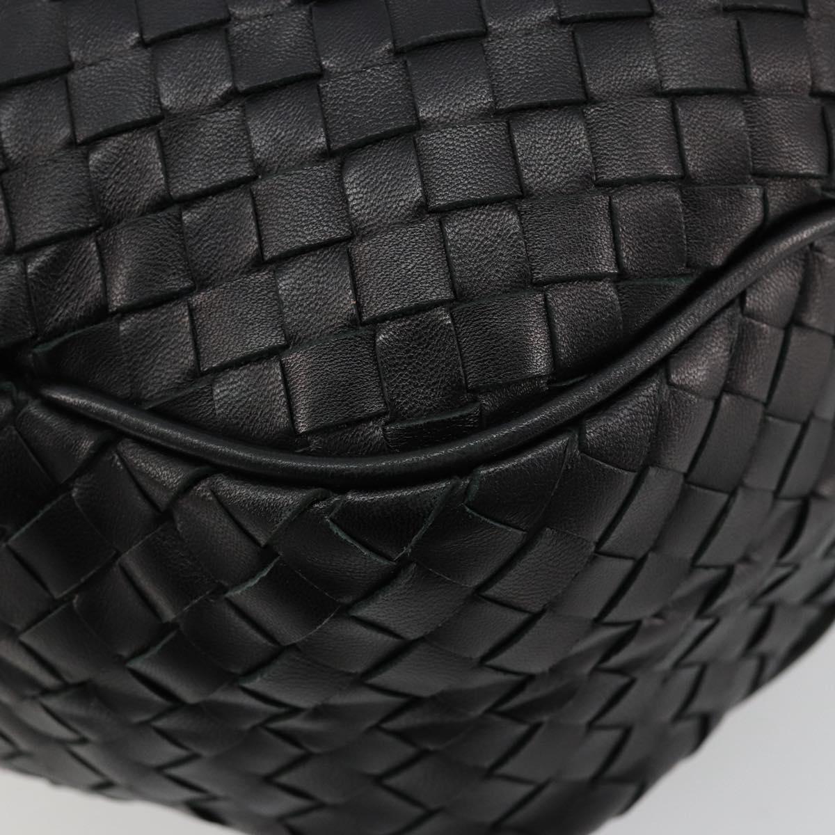 BOTTEGAVENETA INTRECCIATO Shoulder Bag Leather Black 174741 Auth am11794SM