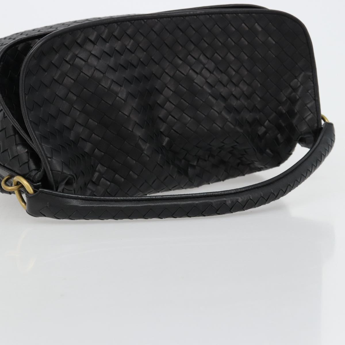 BOTTEGAVENETA INTRECCIATO Shoulder Bag Leather Black 174741 Auth am11794SM