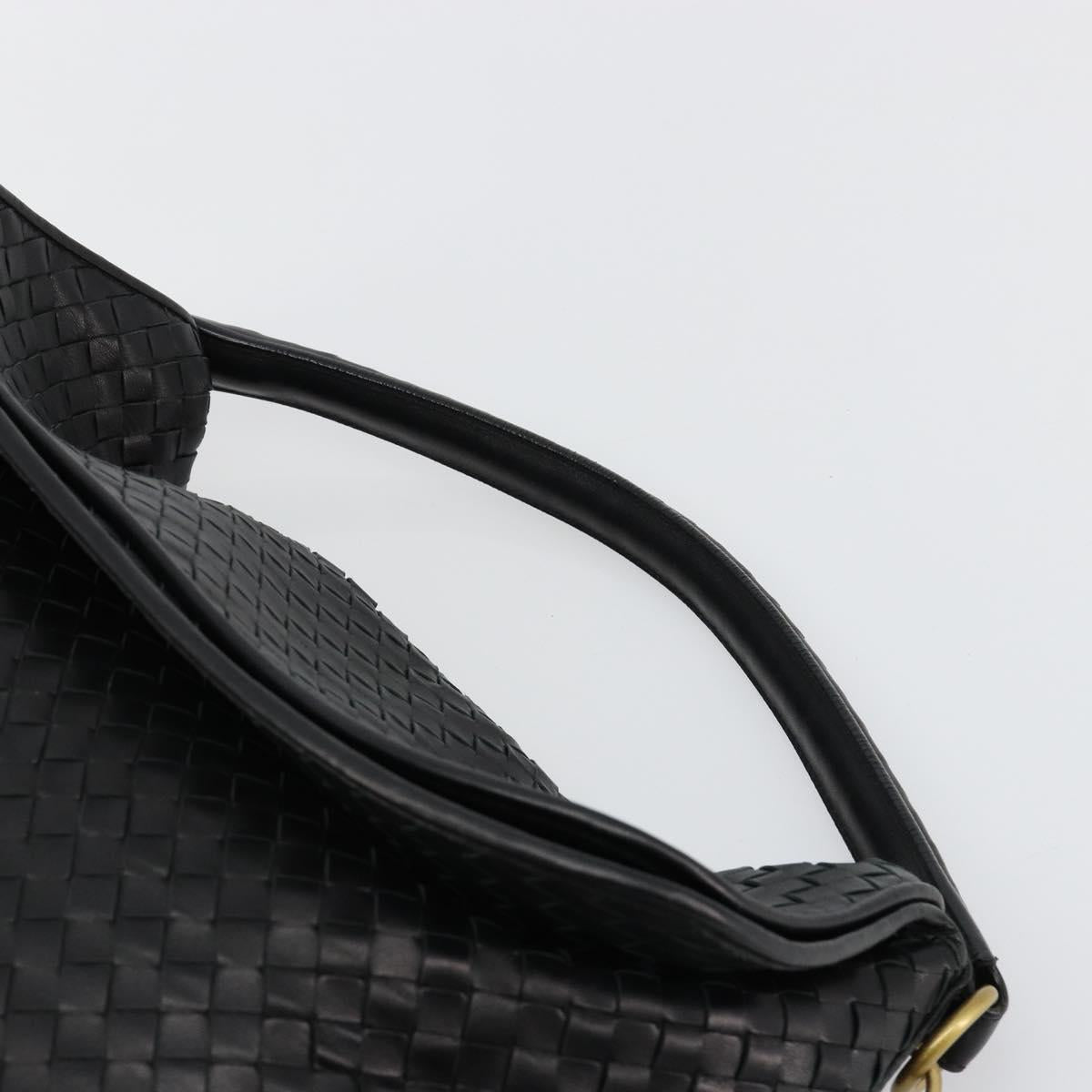 BOTTEGAVENETA INTRECCIATO Shoulder Bag Leather Black 174741 Auth am11794SM