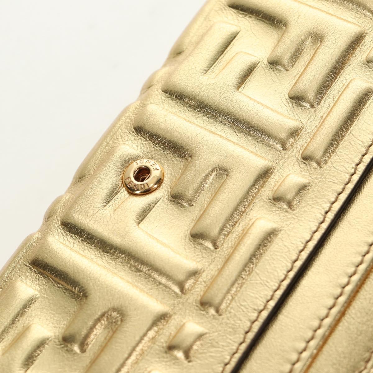 FENDI Zucca Canvas Long Wallet Gold Auth am11795V