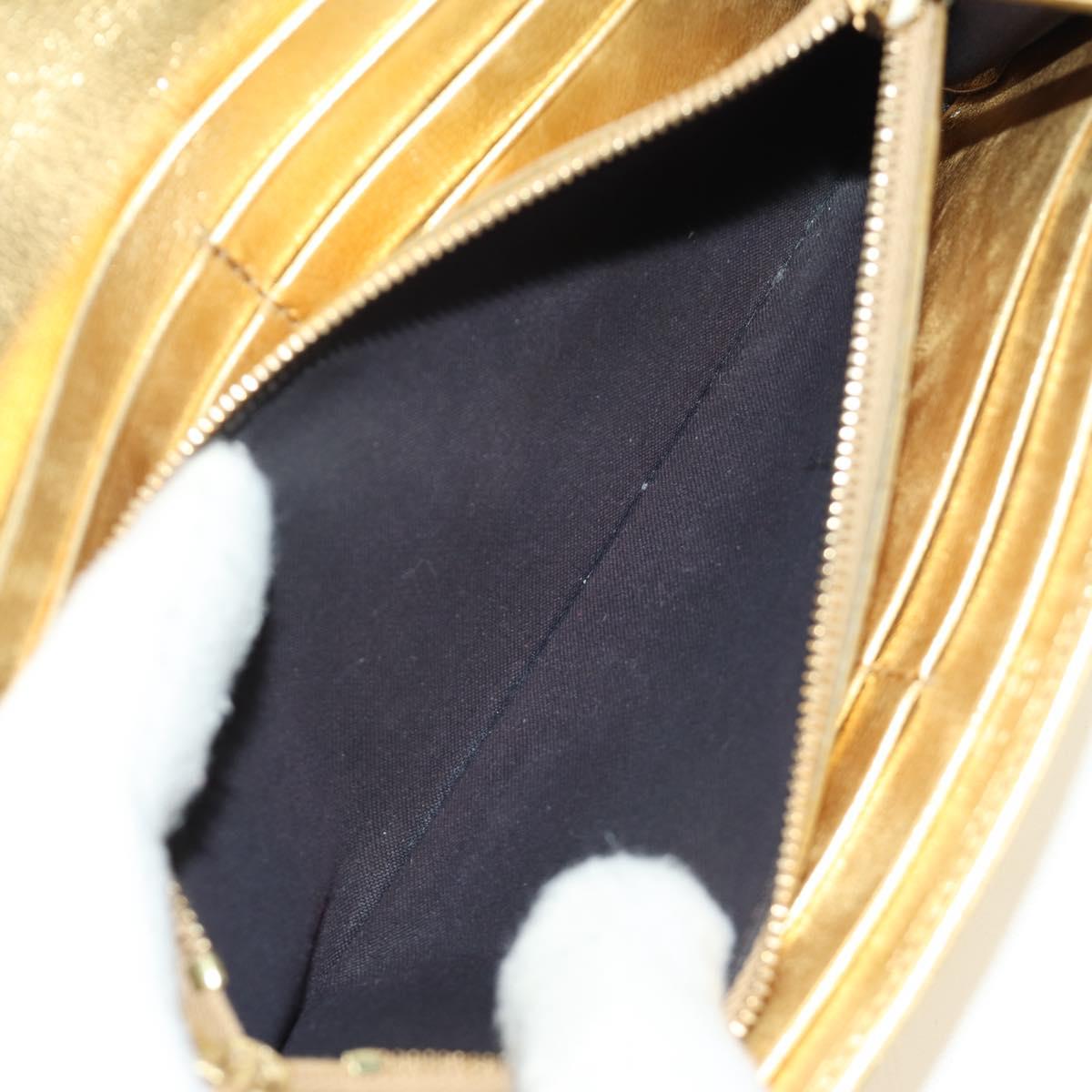 FENDI Zucca Canvas Long Wallet Gold Auth am11795V