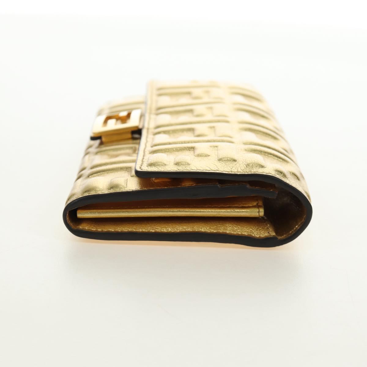 FENDI Zucca Canvas Long Wallet Gold Auth am11795V
