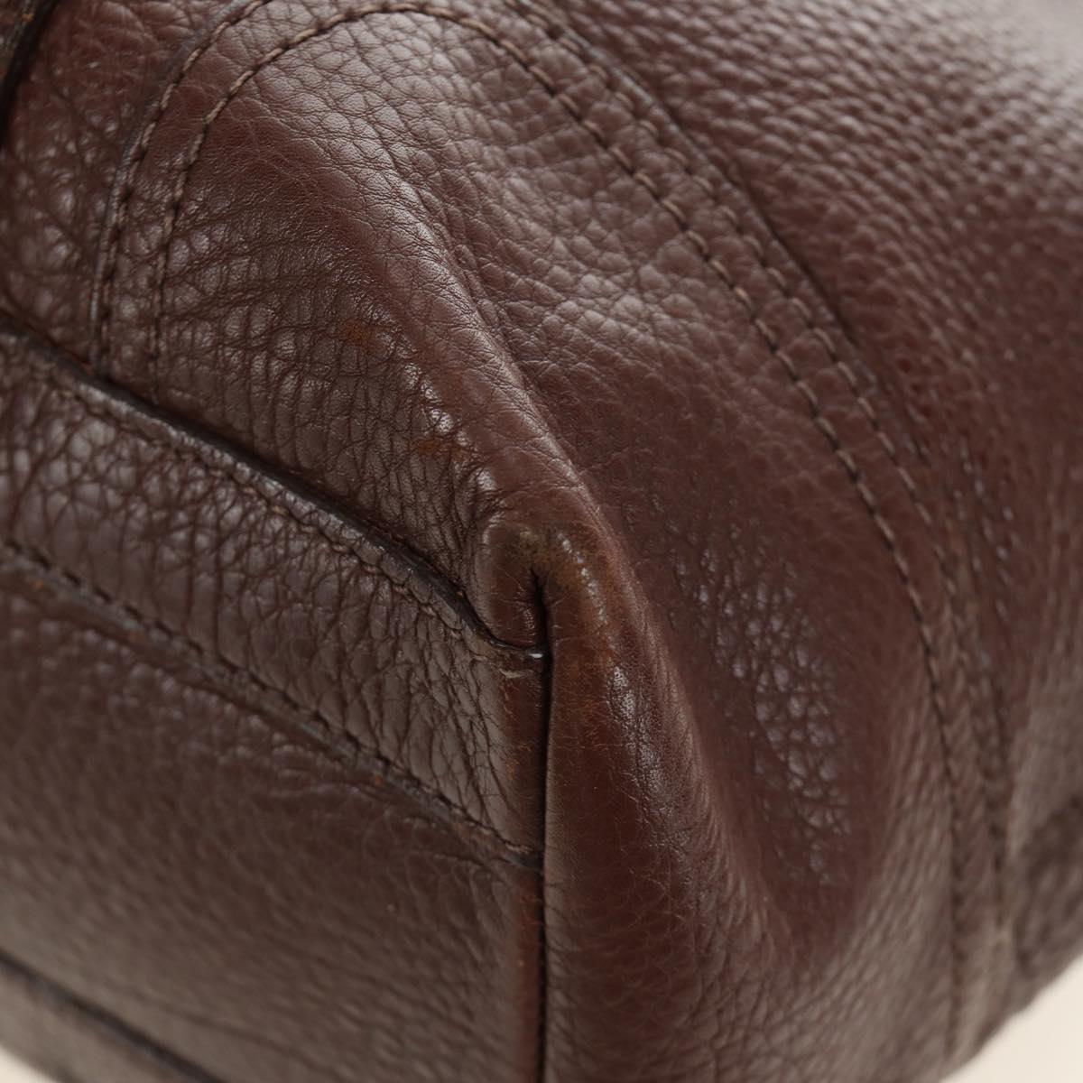 PRADA Shoulder Bag Leather Brown Gold BR3050 Auth am11796V