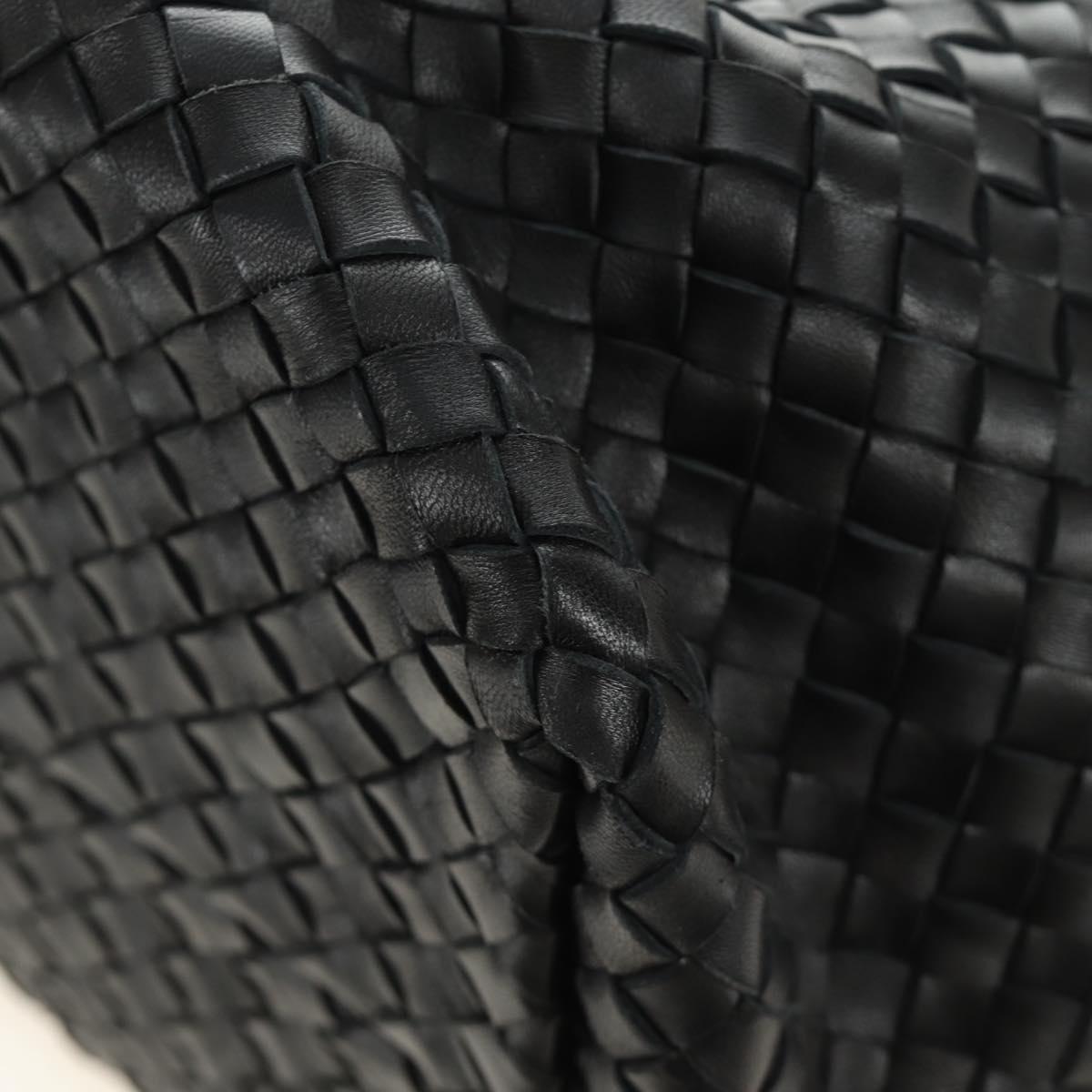 BOTTEGA VENETA INTRECCIATO Cabas MM Hand Bag Leather Black 115664 Auth am11798SM