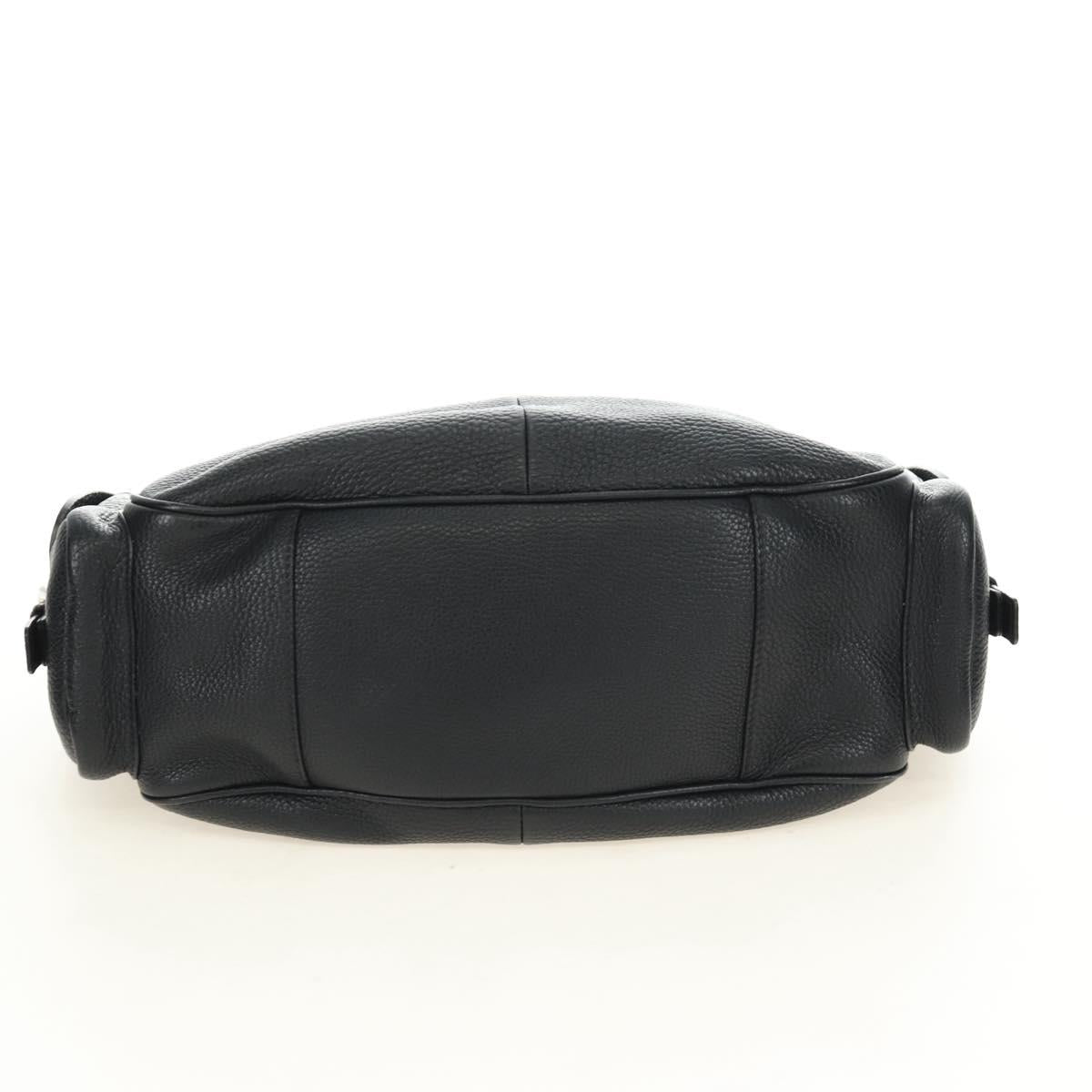 PRADA Shoulder Bag Leather Black Silver Auth am11799V