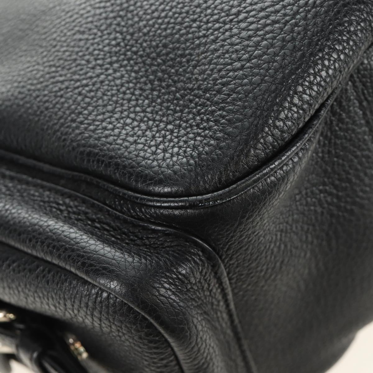 PRADA Shoulder Bag Leather Black Silver Auth am11799V