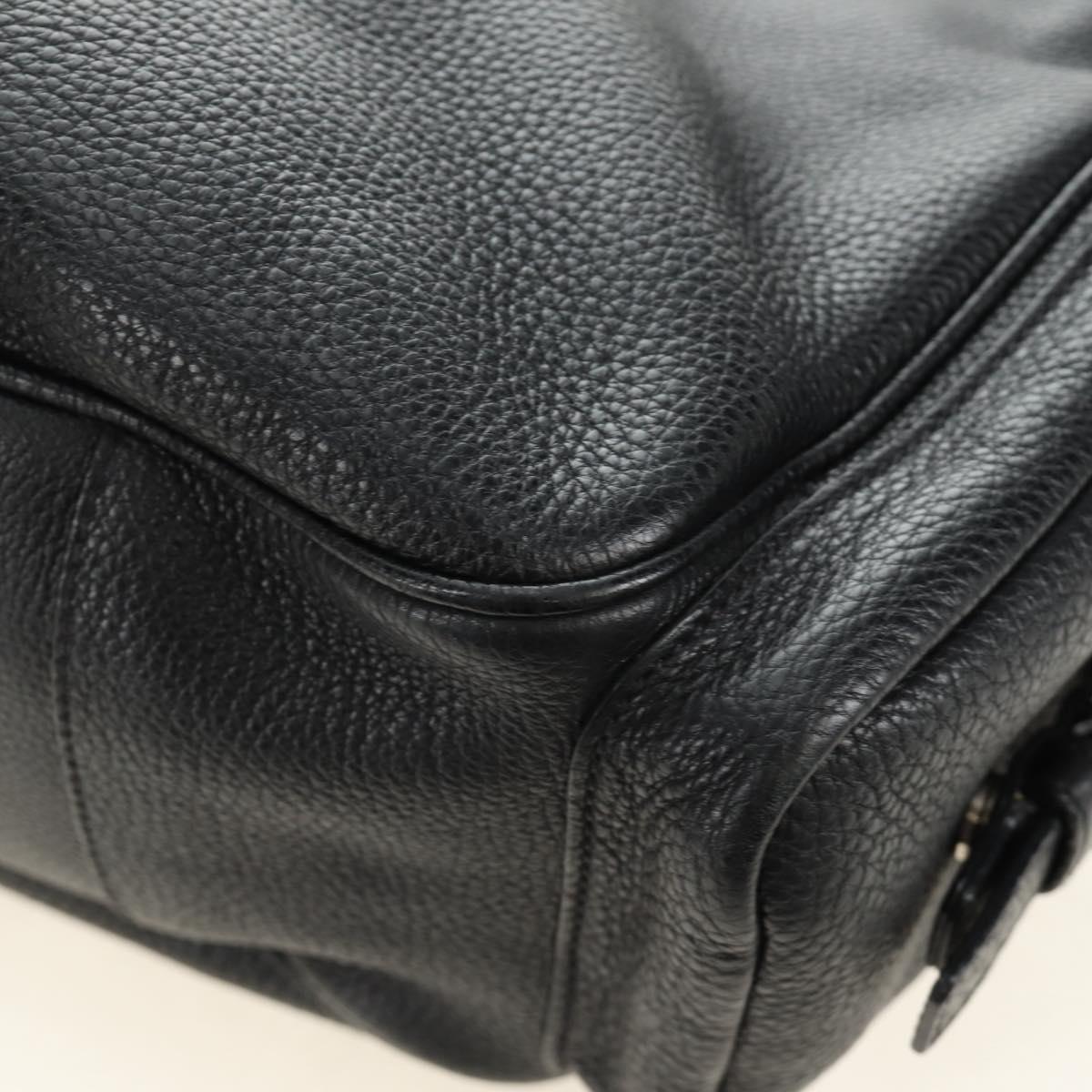 PRADA Shoulder Bag Leather Black Silver Auth am11799V