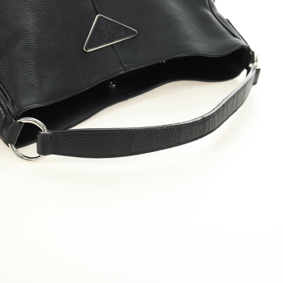 PRADA Shoulder Bag Leather Black Silver Auth am11799V