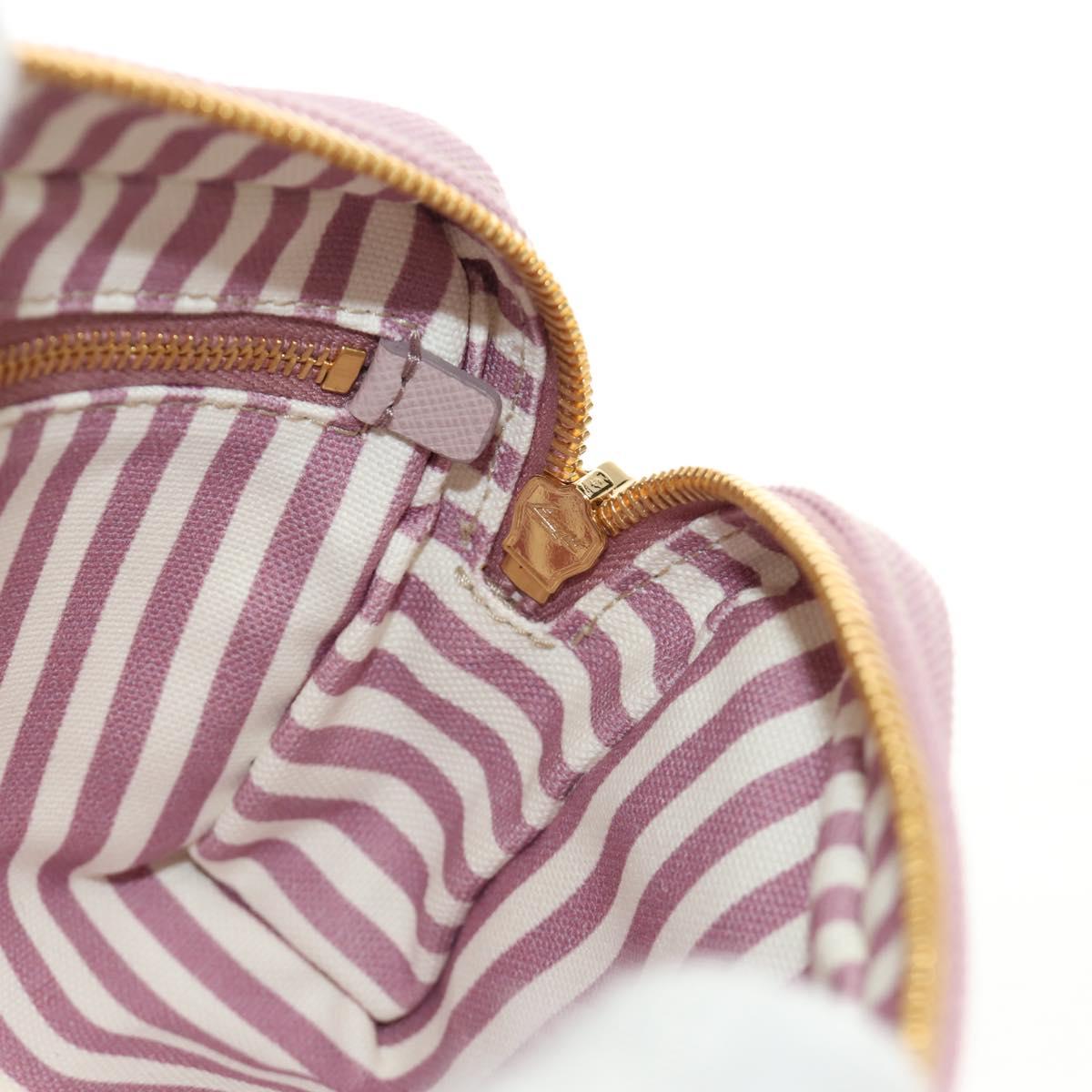 PRADA Canapa Pouch Canvas Pink Gold Auth am11802V