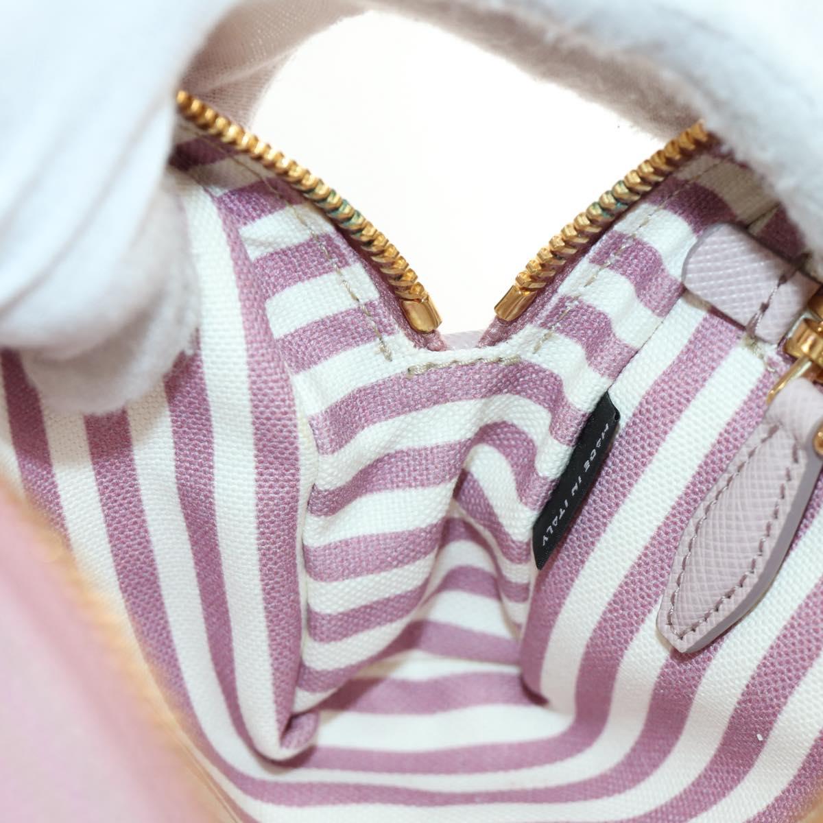 PRADA Canapa Pouch Canvas Pink Gold Auth am11802V