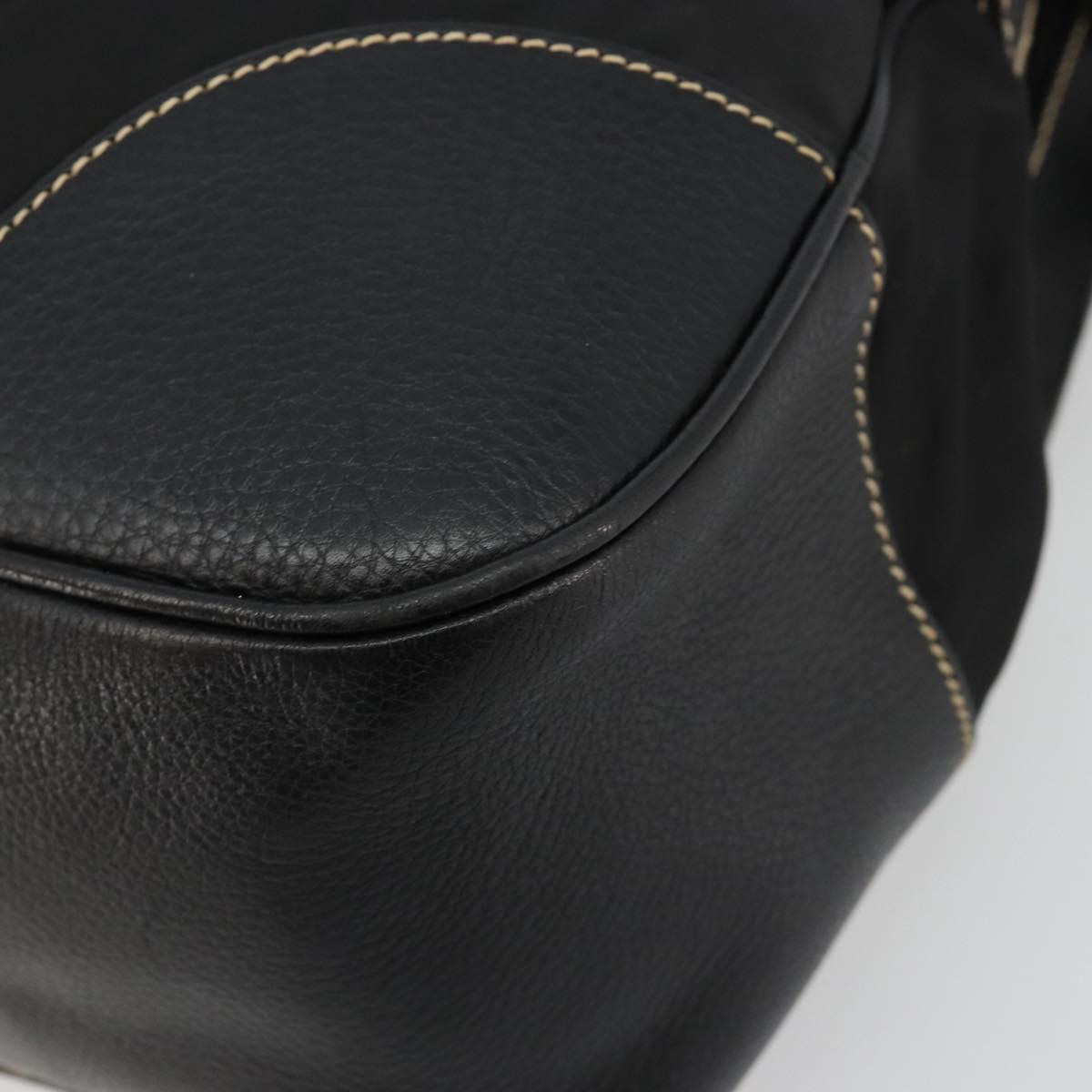 PRADA Shoulder Bag Nylon Leather Black Silver Auth am11803V
