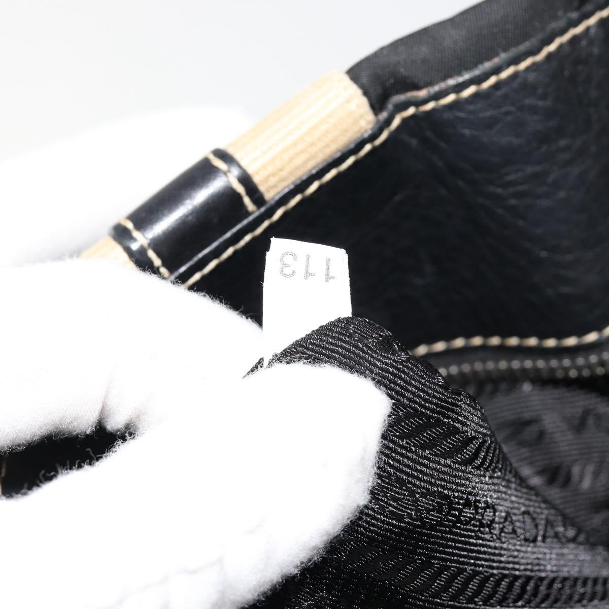PRADA Shoulder Bag Nylon Leather Black Silver Auth am11803V