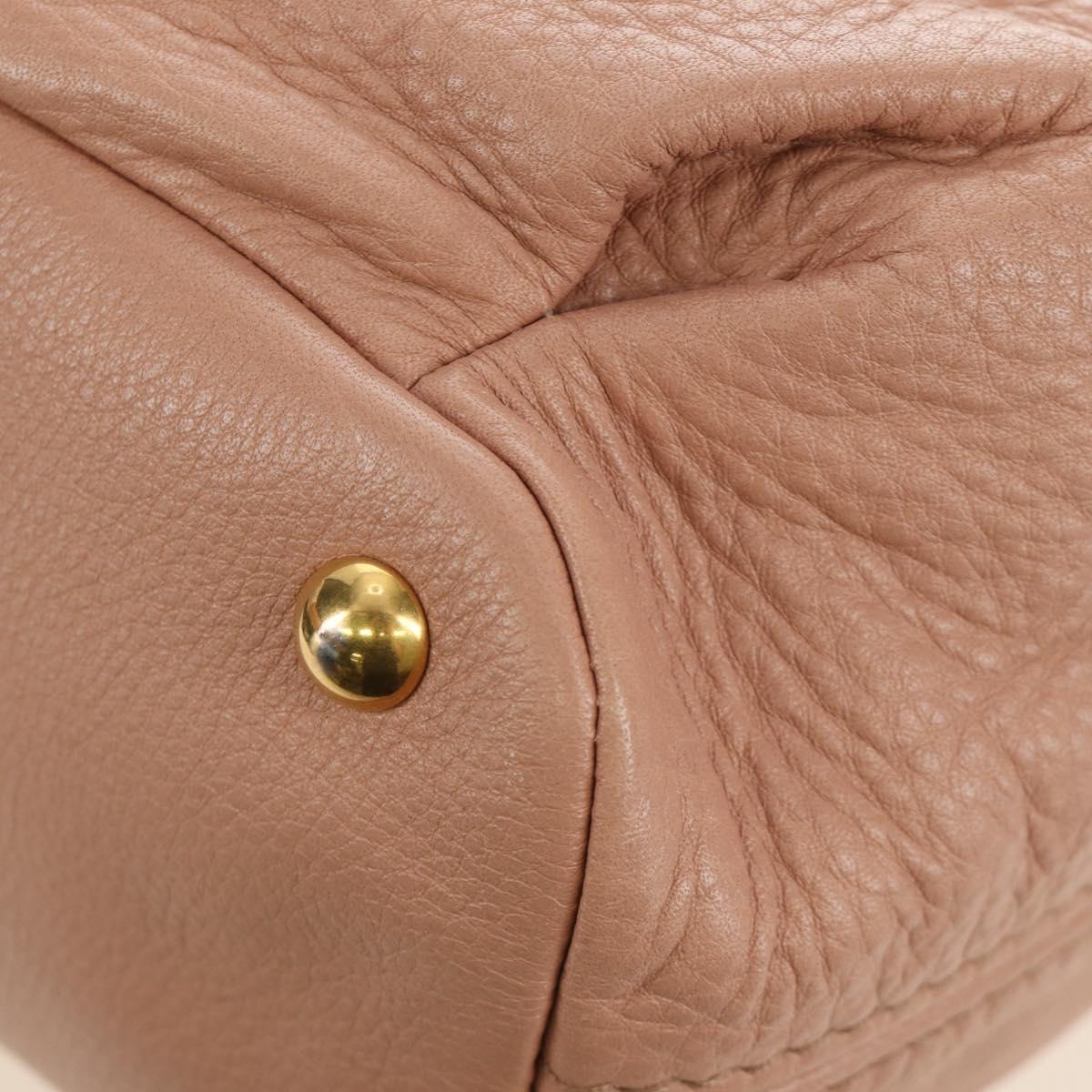 Miu Miu Hand Bag Leather 2way Pink Gold Auth am11804V