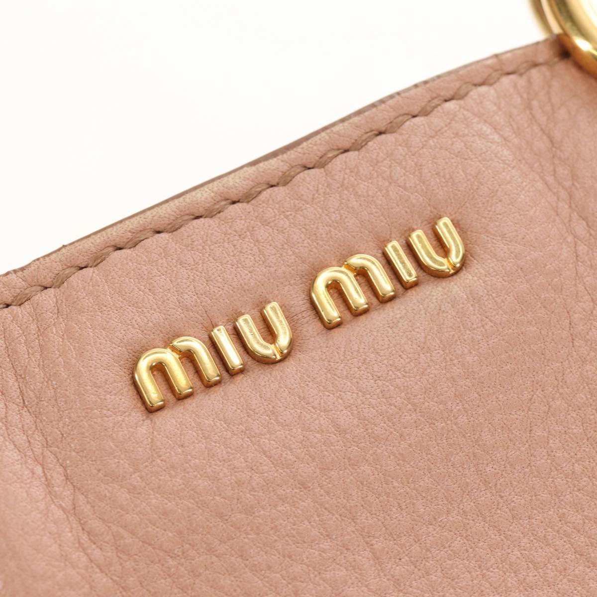 Miu Miu Hand Bag Leather 2way Pink Gold Auth am11804V