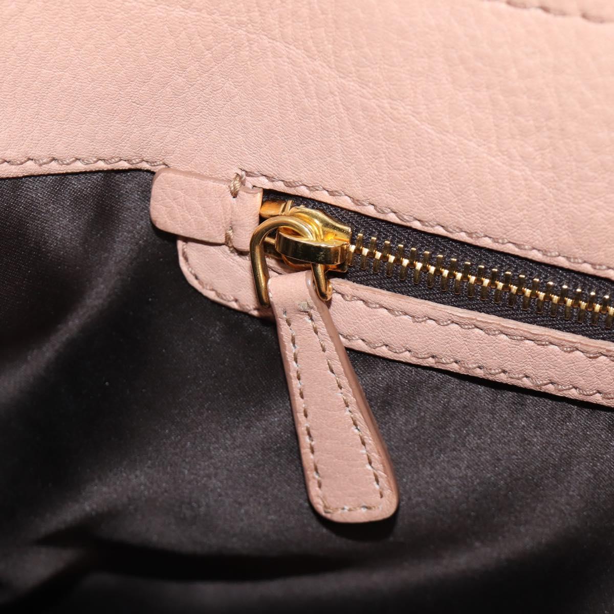 Miu Miu Hand Bag Leather 2way Pink Gold Auth am11804V