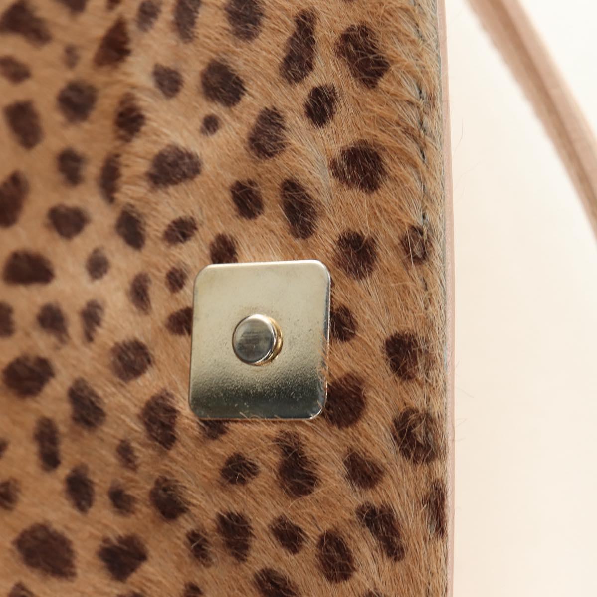 FENDI Hand Bag Unborn Calf Skin Beige Gold Auth am11805SAV