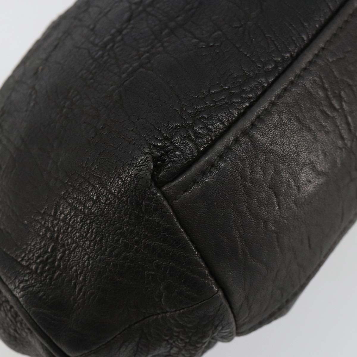 Miu Miu Hand Bag Leather Black Silver Auth am11809V