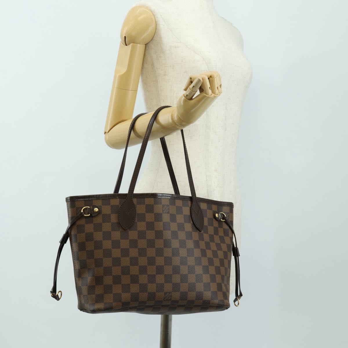 LOUIS VUITTON Damier Ebene Neverfull PM Tote Bag N51109 LV Auth am11810SAV