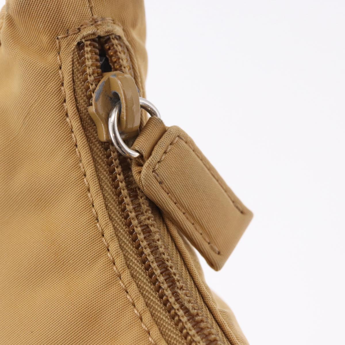 PRADA Mini Hand Bag Nylon Beige Silver Auth am11813A