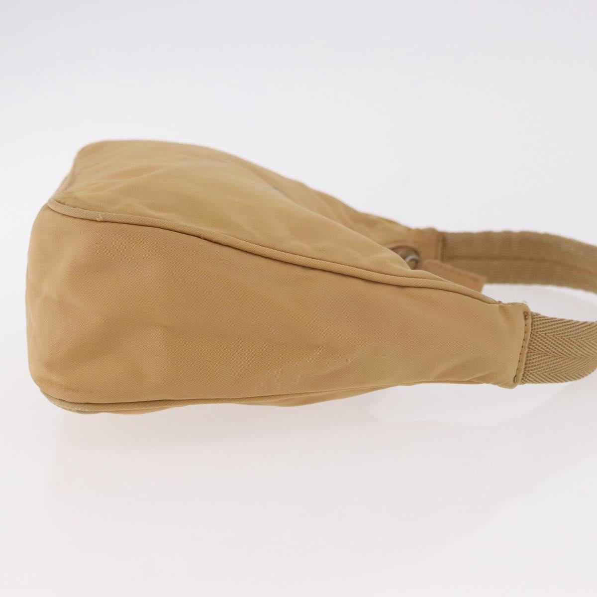 PRADA Mini Hand Bag Nylon Beige Silver Auth am11813A