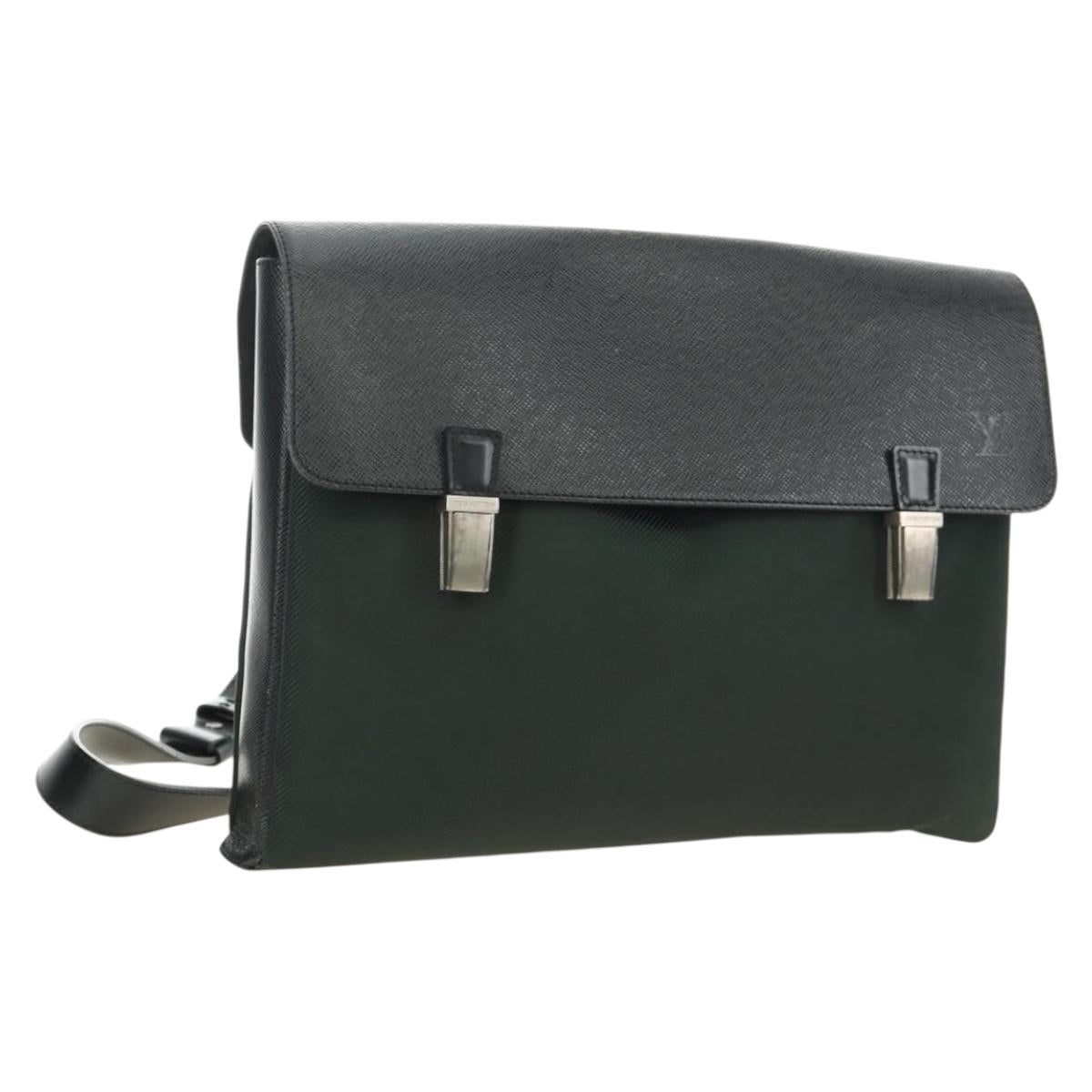 LOUIS VUITTON Taiga Saratov GM Shoulder Bag Ardoise M30882 LV Auth am11814V