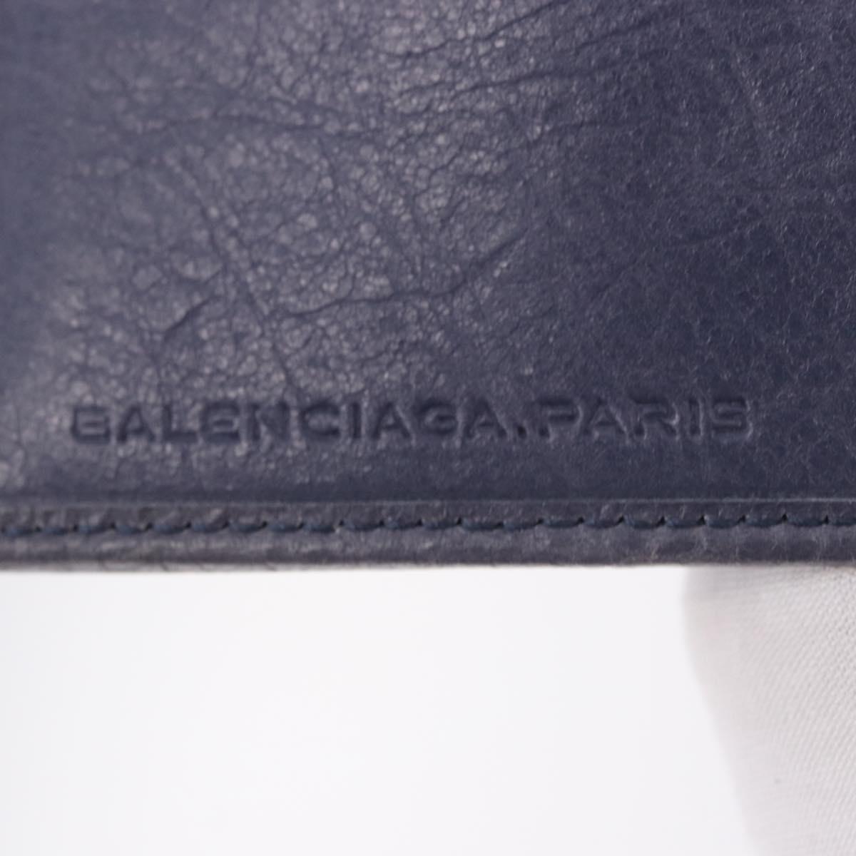 BALENCIAGA Giant Continental Bifold Wallet Leather Blue 253054 Auth am11818A