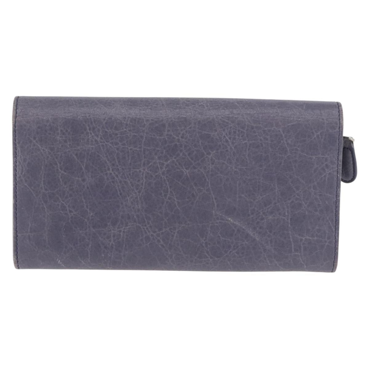 BALENCIAGA Giant Continental Bifold Wallet Leather Blue 253054 Auth am11818A