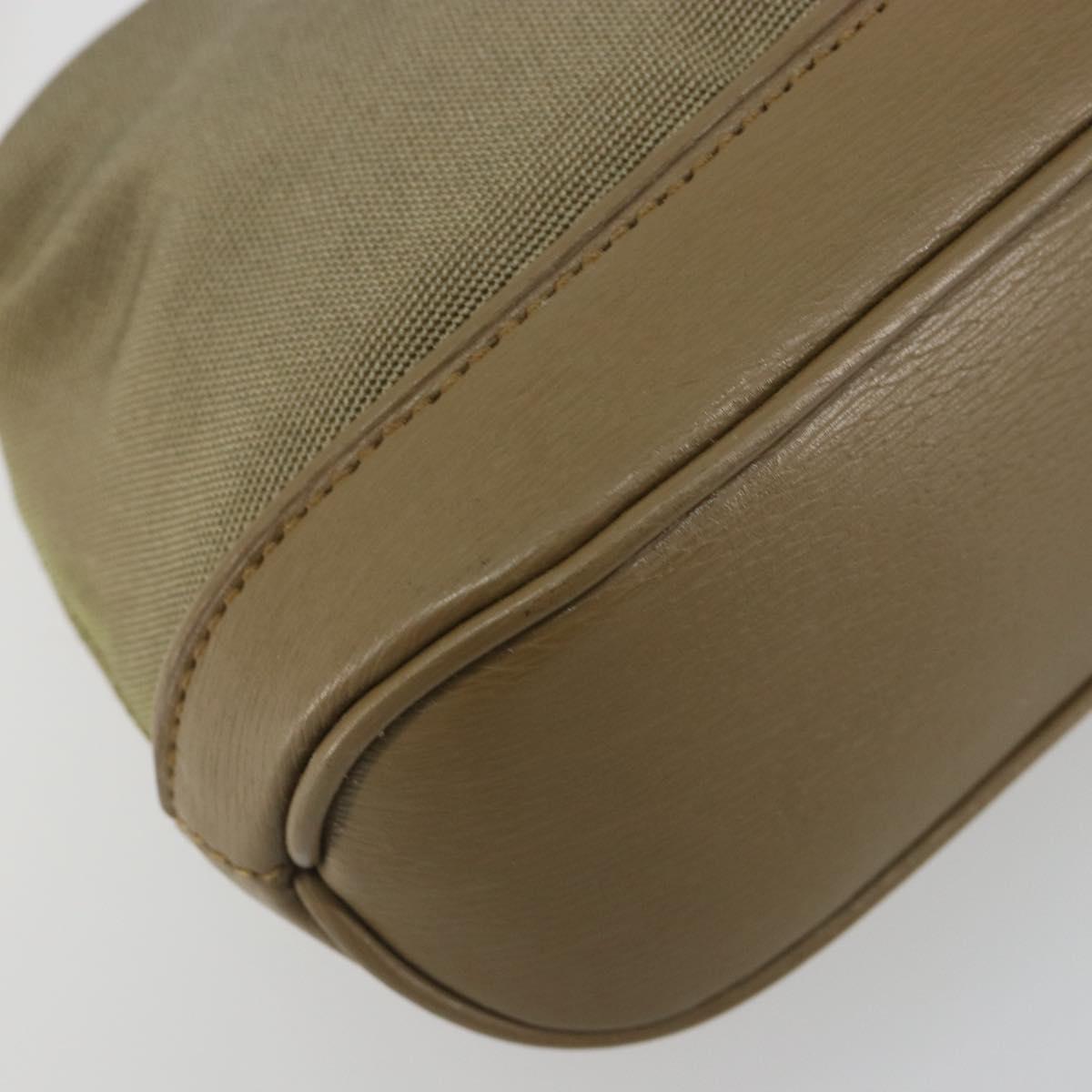 GUCCI Hand Bag Canvas Leather Beige Gold Auth am11836A