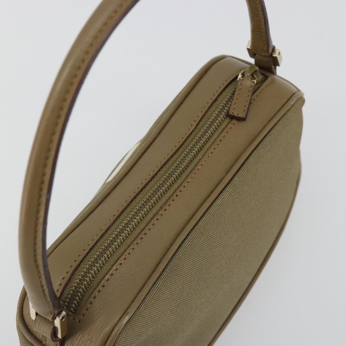 GUCCI Hand Bag Canvas Leather Beige Gold Auth am11836A