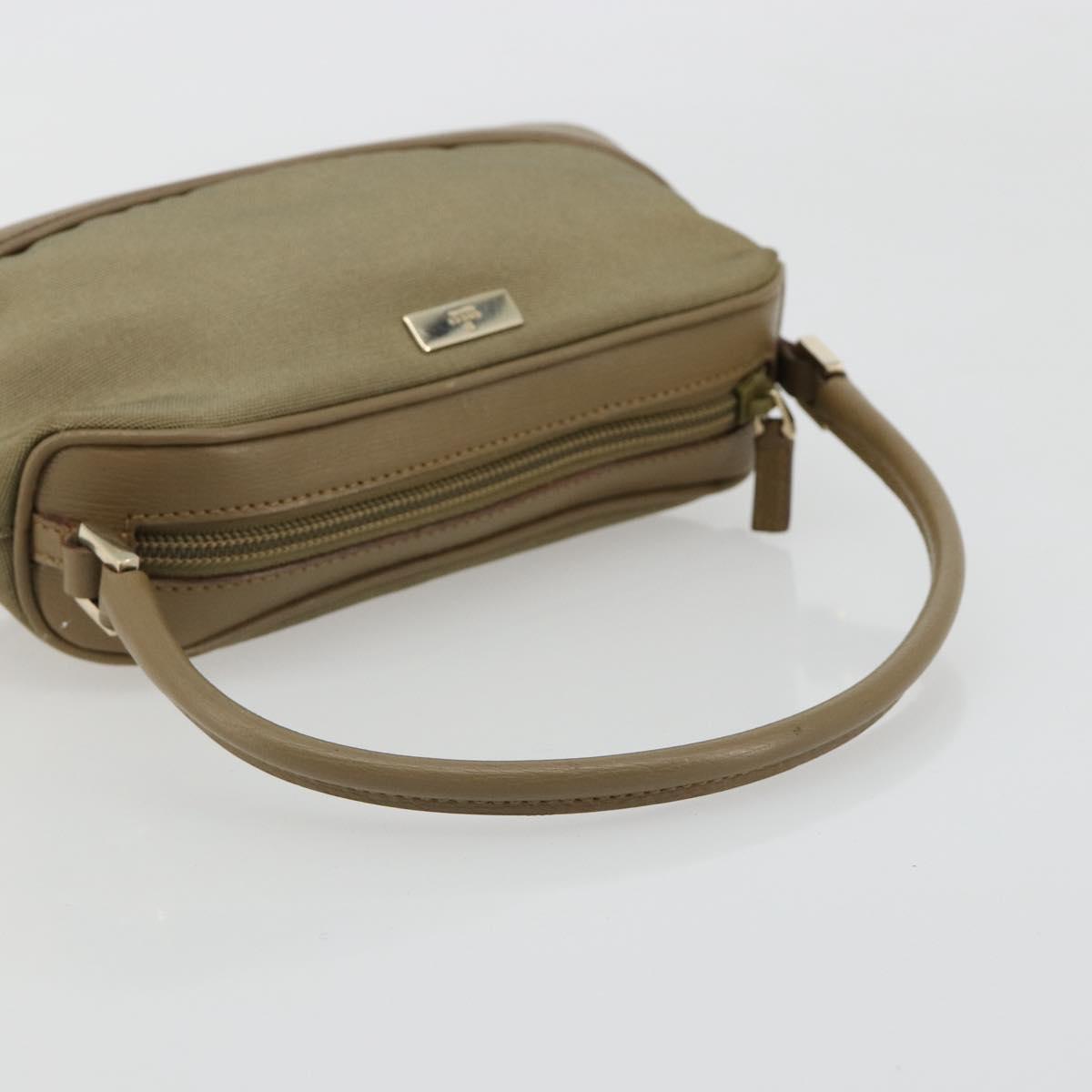 GUCCI Hand Bag Canvas Leather Beige Gold Auth am11836A