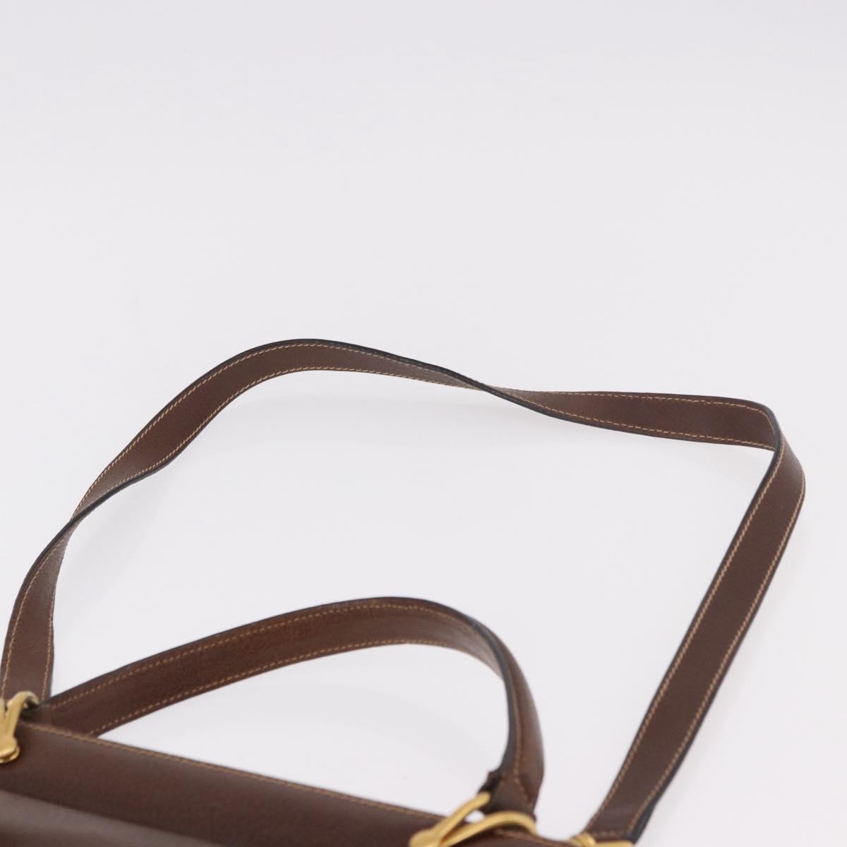 GUCCI Hand Bag Leather 2way Brown Gold 000 113 0199 Auth am11837A