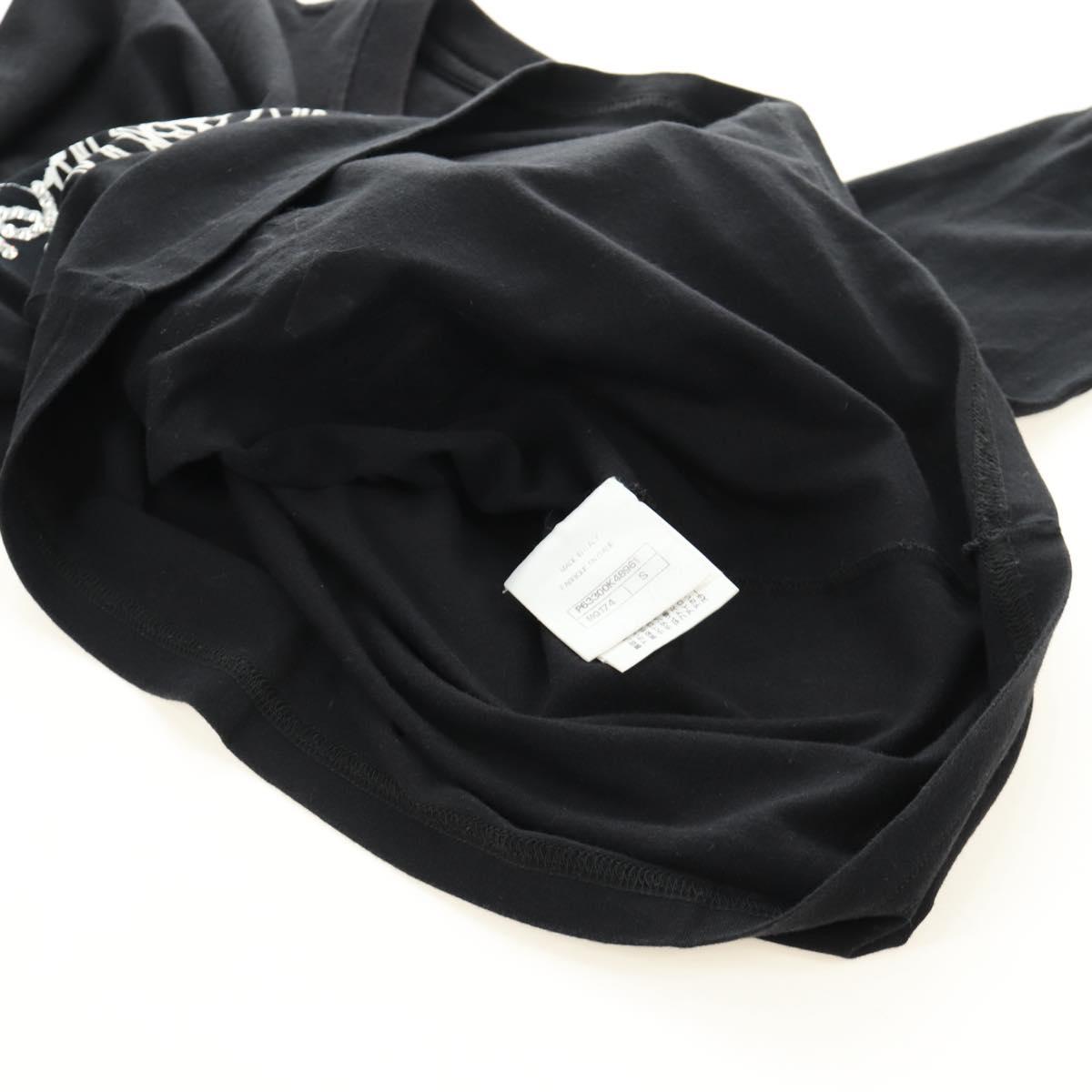 CHANEL CC Camellia Sequin Cut And Sew Shirt Cotton S Black CC Auth am11841M