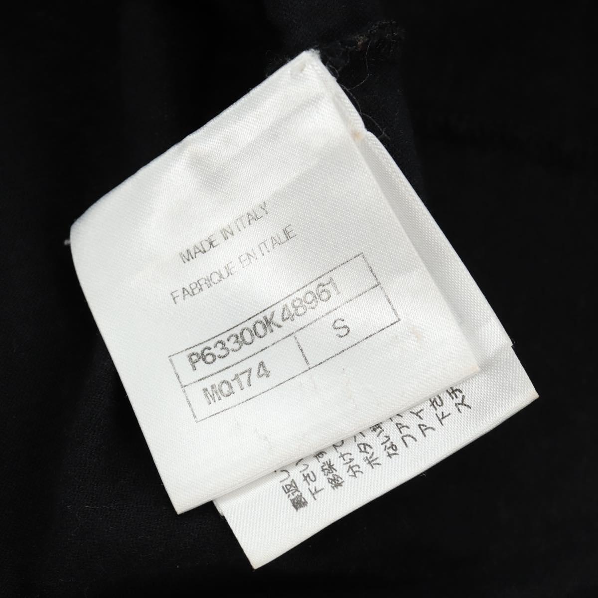 CHANEL CC Camellia Sequin Cut And Sew Shirt Cotton S Black CC Auth am11841M