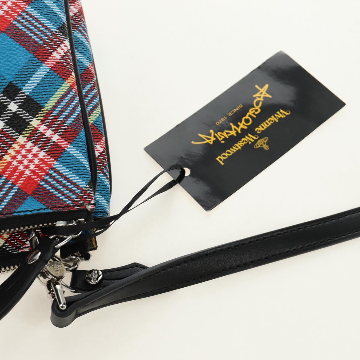 Vivienne Westwood Check Shoulder Bag PVC Multicolor Silver Auth am11842V