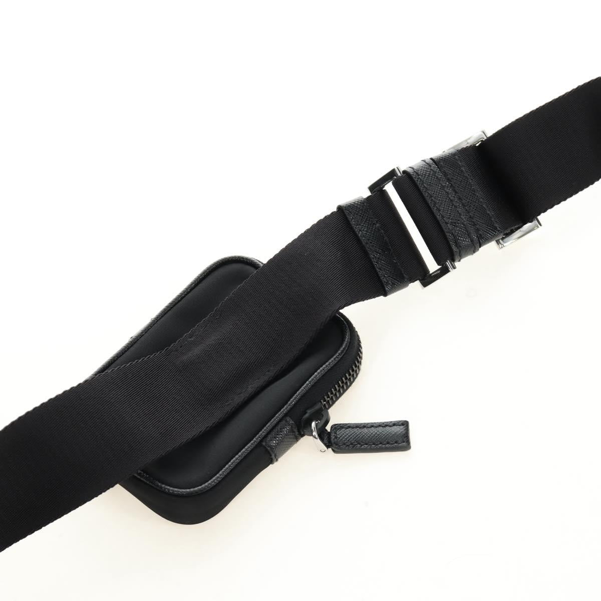 PRADA Shoulder Bag Nylon Black Silver 2VH112 Auth am11844SM