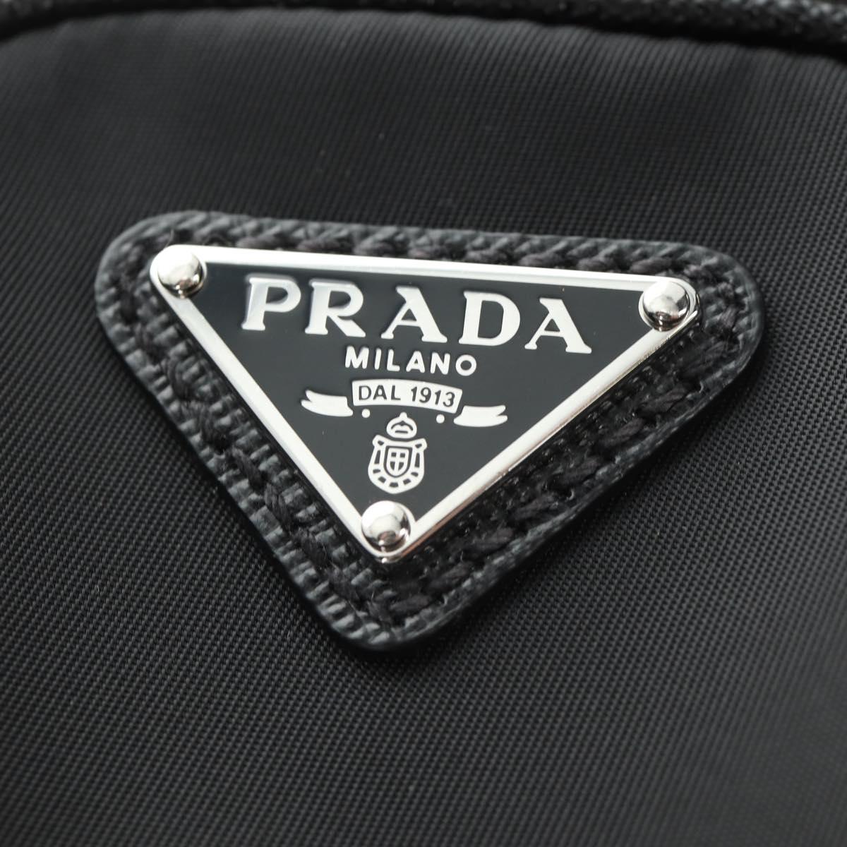 PRADA Shoulder Bag Nylon Black Silver 2VH112 Auth am11844SM