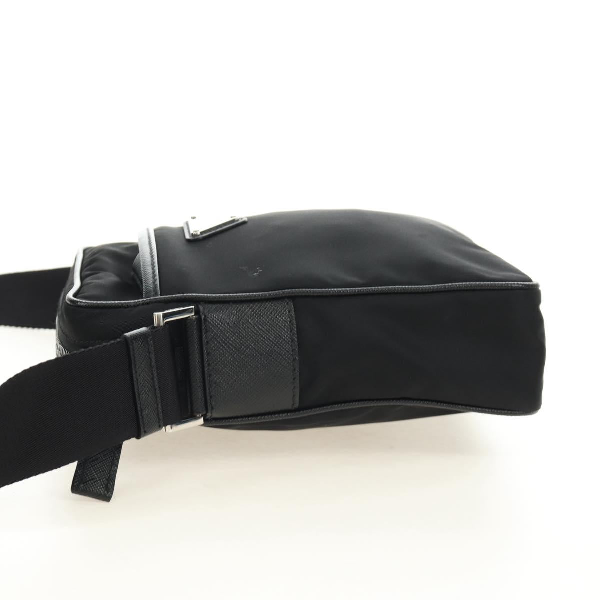 PRADA Shoulder Bag Nylon Black Silver 2VH112 Auth am11844SM