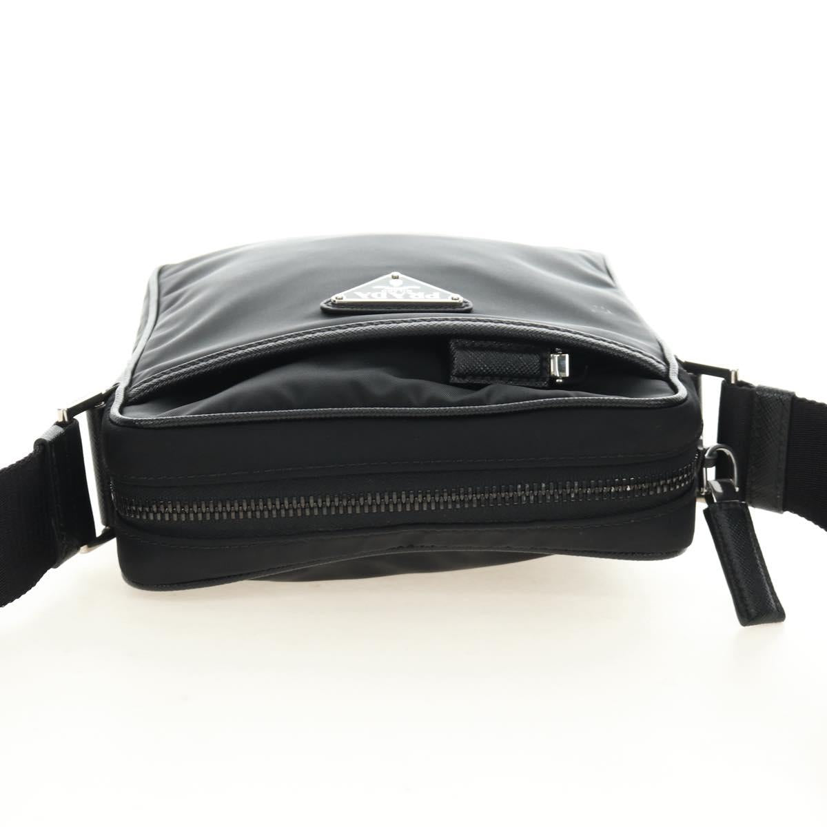 PRADA Shoulder Bag Nylon Black Silver 2VH112 Auth am11844SM